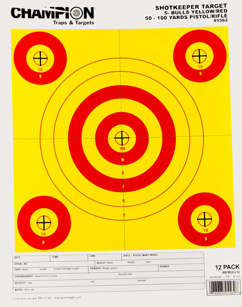 Targets Champion Traps&Targets Paper CHAMP 45562      SHOTKEEPER 5 • Model: Paper